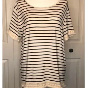 Umgee stripe fray tassel top
